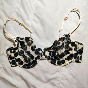 Black and White George Mesh Printed Bra size 38C